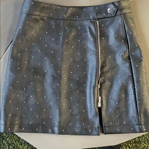 Top shop leather slit skirt